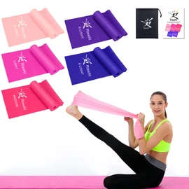 Resistance Bands Set Exercise Stretch Bands [Set of 5] 1.5M Therapy Tension Band Fitness Bands Elastic Bands for Stretching Pilates Yoga Working Out Exercise