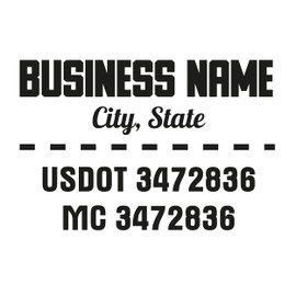 Custom US DOT Number Sticker Set - 2 Waterproof, UV Resistant Truck Lettering Decals