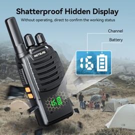 Retevis H-777H Walkie Talkies Rechargeable,2 Way Radios Long Range,USB-C,VOX,Short Antenna,Hidden Display,Flashlight,Portable FRS Two-Way Radios for Adults Retail Church Club (3 Pack)