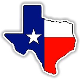 ProSticker.com Prosticker 213 (One) 4" Texas State Flag Decal Sticker