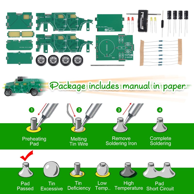 Soldering Practice Set, DIY Vehicle Model Soldering Projects with Return