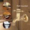 Wall Mounted Vintage Solid Brass Faucet Single Cold Water Tape