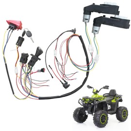 JRRXM ﻿ 6V 12V 18V 24V DIY Wires Harness Conversion Kit for Kid's Ride On Toys Electric Car,Set of Wire Harness Switch Motor Gearbox for Power Wheels Upgrade Trax Replacement Parts (12V)