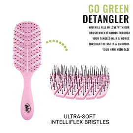 Wet Brush Go Green Detangler Hairbrush with Soft IntelliFlex Bristles, Detangler for All Hair Types – (Pale Pink)