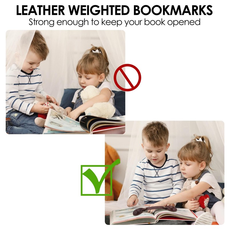 VANTOO Leather Weighted Book Page Holder for Women Men, Book