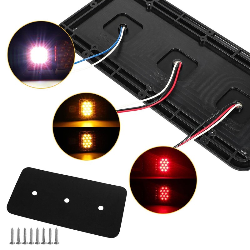 Partsam 2x LED Triple Tail Lights 45 LEDs Rectangle Vertical