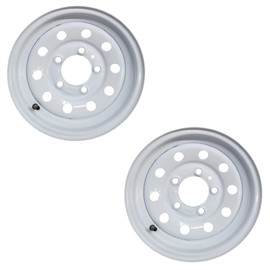 Taskmaster 2-Pack Steel White Modular Trailer Wheel Rim 12x4 5x4.5 Bolt Pattern 3.19 Center Bore 1250 Load Carry Capacity