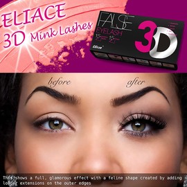 Eliace 3D Mink Lashes Natural Look 15 Mixed Styles 15 Pairs Fake Eyelashes Bulk Pack Handmade Luxurious Volume Fluffy Natural False Eyelashes Comfortable and Soft Strip False lashes for Women | Eliace