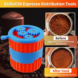 GUSUCIN Spirographic Espresso WDT Tool, Espresso Distribution Tools Compatible with Breville 54MM Portafilter Baskets, Geared Spinning Espresso Needle Stirrer, Espresso Machine Accessories Tool