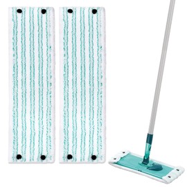 Pack of 2 Mop Covers for Leifheit Clean Twist M Micro Duo 33 x 15 cm Floor Mop Replacement Cover for All Floors Replacement Mop Cover with Click System Microfibre Cleaning Cloth Ideal for Tiles and Laminate Floors