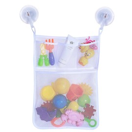 Clyhon Bath Toy Storage Bath Toy Net with 2 Ultra Strong Hooked Suction Cups, Bath Net for Toys, Large Bath Toy Storage for Children and Babies, Attachment No Drilling Required
