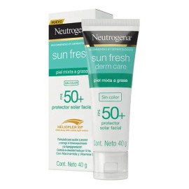 Protector Solar Facial sin color Neutrogena Sun fresh Derm care Niacinamida FPS50 40 g                                                                