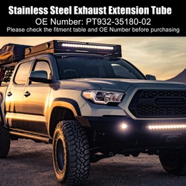 X AUTOHAUX Stainless Steel Exhaust Extension Tube Chrome Exhaust Tip for Toyota Tacoma 2018-2022 Replace PT932-35180-02 PT9323518002