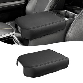 Center Console Cover for 2023 2024 2025 F250 F350 F450 F550 Super Duty Accessories, Vinyl Leather Middle Armrest Cusion Protector, Bucket Seat Only, Anti-Scratch