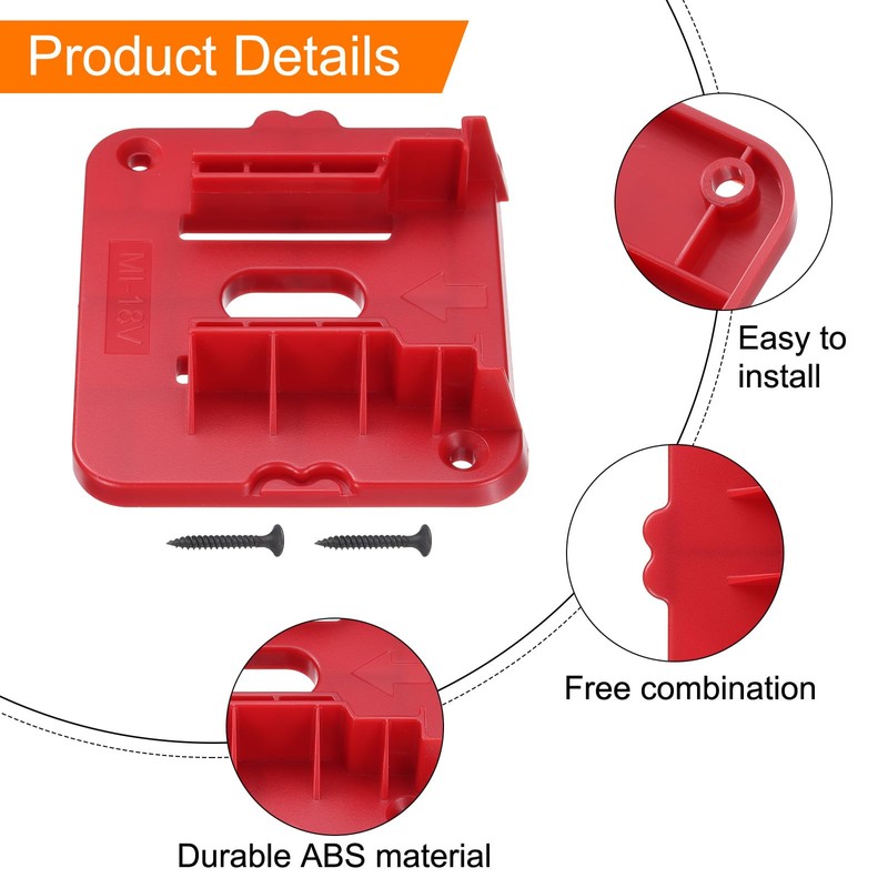 HARFINGTON 20pcs Battery Holder Wall Mount Tool Holder Dock Battery
