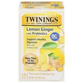 Twinings Superblends Té Herbal con Limón y Jengibre, Sin Cafeína, 18 Bolsas, 27g