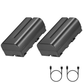 2 Pack NP-F970 Battery 6600mAh TypeC Input Port with USBC charging cable Power LED Indicator,Compatible for Sony Camera Handycam Camcorder Led Video Light F530 F550 F570 F750 F770 F930 F950 F960