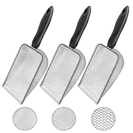 3pcs Soil Sifter for Gardening, 2.8/3.8/5mm Mesh Sieve with Ergonomic Handle for Sand, Compost, Dirt, Rocks, Potting Soil Sifter, Landscaping, Beach, Cat Litter Shovels, Planting Tool Accessories