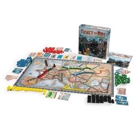 Days of Wonder Ticket to Ride Europe Board Game - Embark on a Railway Adventure Across the Continent! Fun Family Strategy Game for Kids & Adults, Ages 8+, 2-5 Players, 30-60 Min Playtime, Made by Days of Wonder