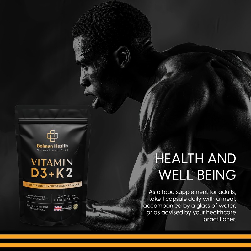 Vitamin D3 + K2 Capsules | 5000 IU Vitamin D3