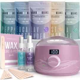 Tress Wellness Waxing Kit for Brazilian Wax - Easy to Use - For Sensitive Skin - Digital Display, Misty Lilac