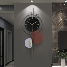 QWANPET Large Wall Clocks for Living Room,Silent Non-Ticking Quartz Battery Operated,Modern Decorative Wall Clock for Kitchen Bathroom Bedroom Home Wall Decor,13x28inch