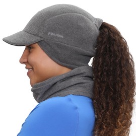 TrailHeads Women's Trailblazer Adventure Ponytail Cap and Microfleece Neck Warmer Gift Set - Heather Grey