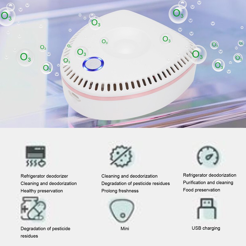 USB Charging Portable Office Car Ozone Cleaner Machine Restroom Refrigerator