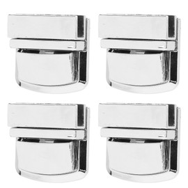 Leather Bag Lock, 4 Pcs Purse Lock Catch Silver Purse Thumb Lock Buckle Fasteners Wallet Metal Clasp Locks for DIY Handmade Bag