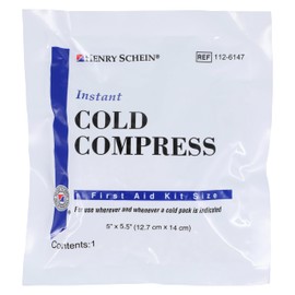Henry Schein Disposable Nonsterile Cold Compress 5x5.5, Single Use, Instant Cold, Flexible Material - 50 Per Case