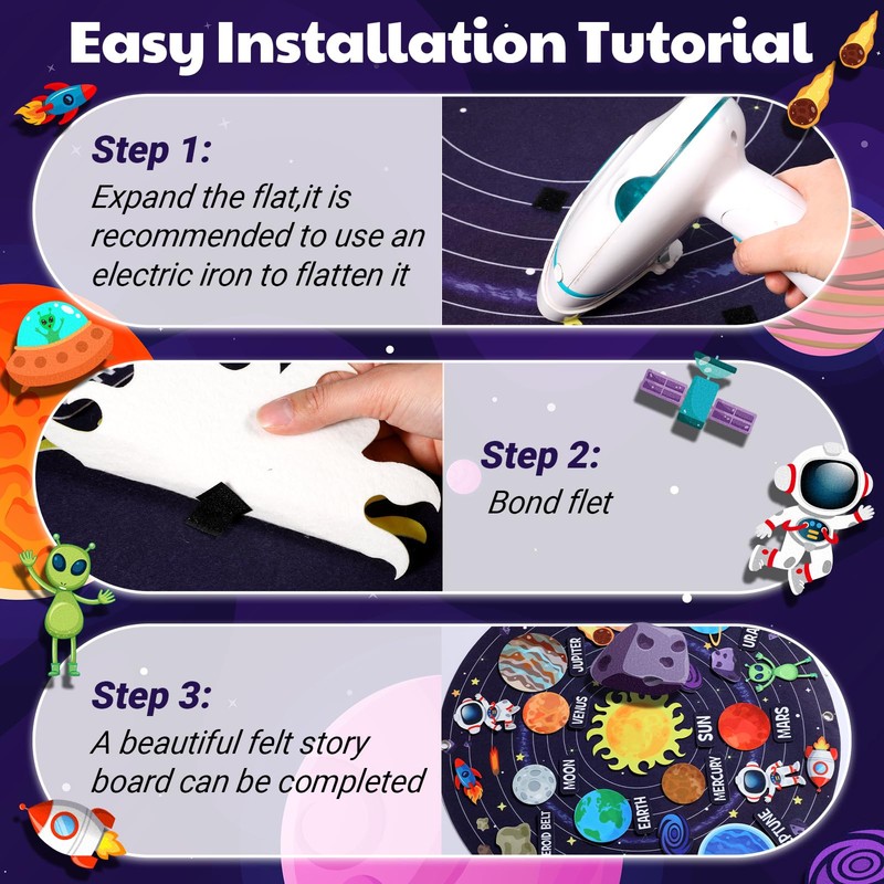 MiniInflat Solar System Felt Story Board Set 2.5 Ft Space