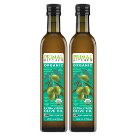 Primal Kitchen Organic Extra Virgin Olive Oil, NAOOA Certified for quality and purity, 16.9 Fluid Ounces, Pack of 2