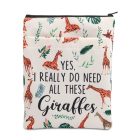 PLITI Giraffe Gift Giraffe Lover Gift Animal Lover Gift Yes I Really Do Need All These Giraffes Book Sleeve for Women (Need Giraffes BSU)