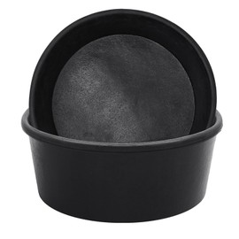 Sadnyy 2 Pcs Rubber Feeder Pan, 4 Quart Rubber Feed Pan Utility Horse Feed Bucket Dog Bowl Horse Feeder for Cats Dogs Goats Chicken Dust Bath Container Animal Feeding, 10.6 x 4.1 Inch