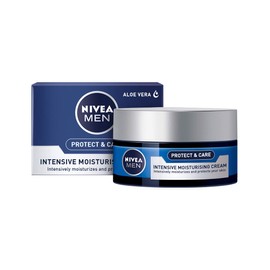 NIVEA MEN Intensive Moisturising Face Cream Protect & Care Pack of 3 (3 x 50 ml), Face Moisturiser for Dry Skin, Moisturiser for Men with Aloe Vera & Vitamin E, Mens Moisturiser