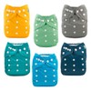 ALVABABY Baby Cloth Diapers 6 Pack with 12 Inserts One