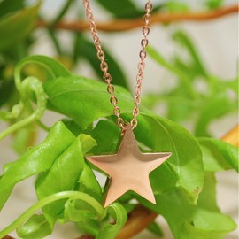 Kim Johanson Women's Necklace with Star Pendant in Rose Gold with Gift Bag, Stainless Steel, No Gemstone