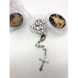 all Gift and craft 12pcs White Wood Rosaries Baptism First Commuinon Favors recuerdos De Bautizo Y Primera Communion Rosarios New Angel De La Guarda T Boys/Girls Party Favors