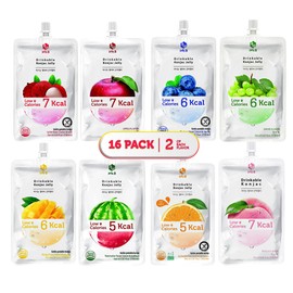 Eat Munchie Box Drinkable Konjac Jelly B Pouches | Healthy Dietary Supplement | Korean Diet Drink | Low Carb & Low Calorie Snacks, No Sugar Added (16 Pouches) Variety of Flavors (Flavors May Vary)