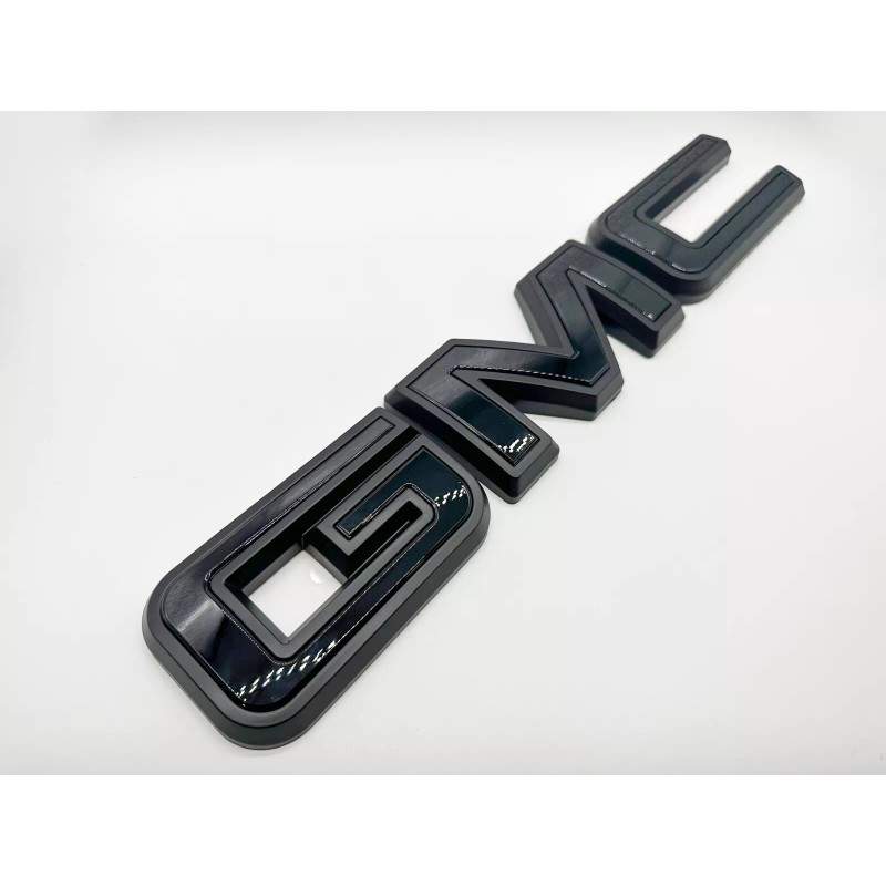 Auto Front GMC Gloss Black Matte Black OVERLAY Emblem Fit