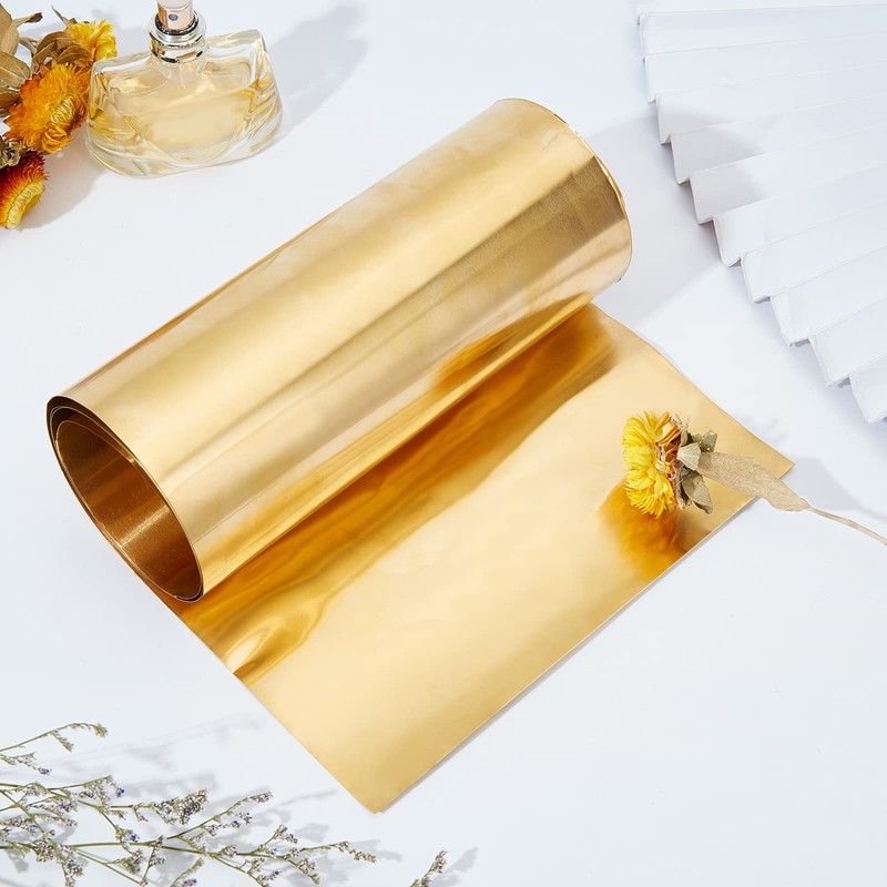 OLYCRAFT Gold Brass Sheet Roll Metal Foil Plate 0.1mm Brass