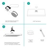 AULEEND Square Shower head, High Flow Stainless Steel Square Rainfall