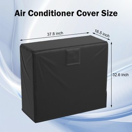HOMNUTS Mini Split Air Conditioner Cover for Outside AC Units 37.8 x 16.5 x 32.6 inches Waterproof AC Cover with Vent Hole Outdoor Air Conditioner Covers for AC Units