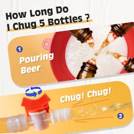 SMOQIO Beer Bong,Beer Funnel with Valve, Double Header, Bonus Bottle Opener, 1 Pack