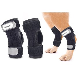 Dog Leg Braces for Rear Legs, Hock Brace for Back Legs with Metal Strips and Safety Reflective Straps for Short Legs, Joint Warps Support for Hind Legs Injuries Sprains Arthritis (Small(1Pair))