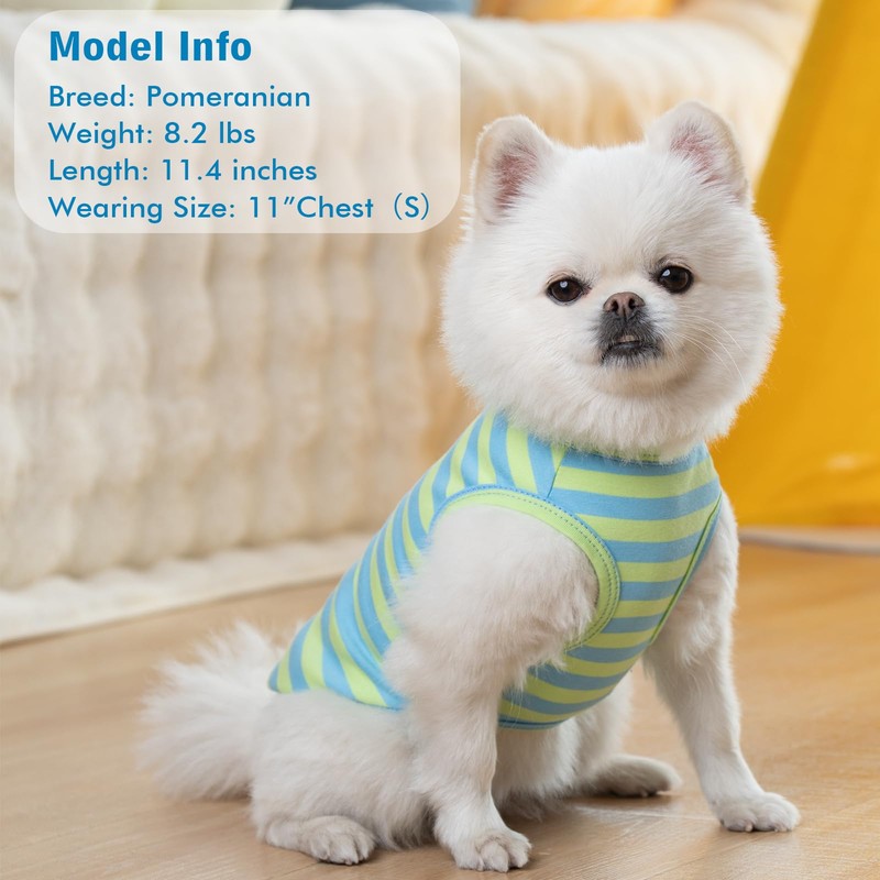 KYEESE Paquete de 2 Camisetas A Rayas para Perros, Suaves,