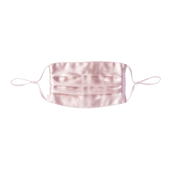 Slip Silk Double-Sided Silk Face Covering, Pink (One Size) - Breathable and Reusable Silk Face Covering Made with Pure 22 Momme Mulberry Silk + Cotton Inner Lining - Adjustable Nose Wire + Earloops