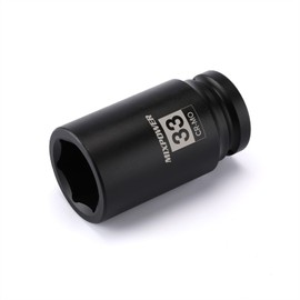 MIXPOWER 6-Point 3/4-Inch Drive Deep Impact Socket- 33mm (Metric), CR-MO, 3/4-inch Drive 6 Point Axle Nut Socket for Easy Removal of Axle Shaft Nuts (33mm)