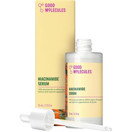 Good Molecules Niacinamide Serum 75ml - 10% Niamcinamide Balancing B3 Facial Serum for Acne, Enlarged Pores, Tone, Texture, Brightening, and Hydrating - Vegan, Cruelty Free and pH 7.1