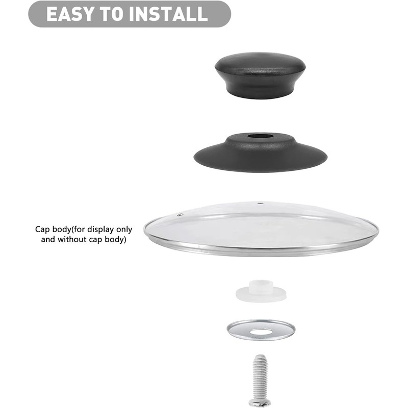 Set of 4 pot lid handles, lid knob, with screw